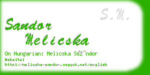 sandor melicska business card